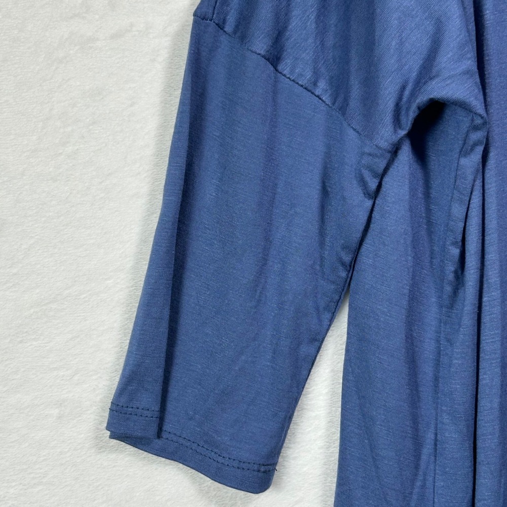 Reborn J Womens 2XL Slate Blue Oversized Tunic Top 3/4 Sleeve Scoop Neck T1256XL - Picture 8 of 8